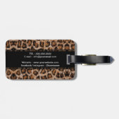 ヒョウの斑点毛のジャガー動物の皮の模様   ラゲッジタグ (裏面横)