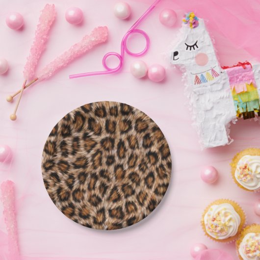 ヒョウの斑点毛ジャガー動物の皮の模様.j ペーパープレート (パーティー)