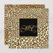 ヒョウの斑点+真珠の渦/ヴィンテージ 招待状 (正面/裏面)