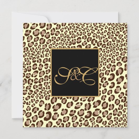 ヒョウの斑点+真珠の渦/ヴィンテージ 招待状 (正面)