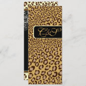 ヒョウの斑点+真珠の渦/ヴィンテージ 招待状 (正面/裏面)