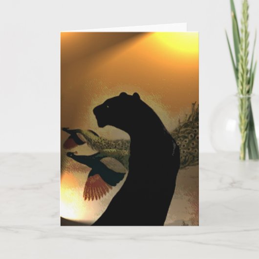 ヒョウの日没の空白のなカード カード (正面)