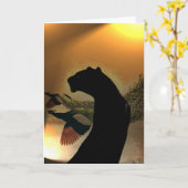 ヒョウの日没の空白のなカード カード (黄色い花)