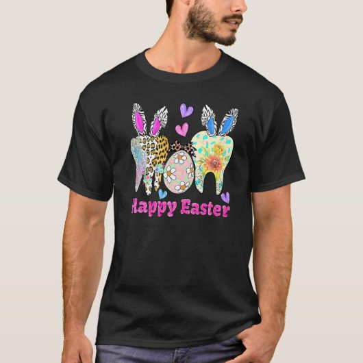 ヒョウの歯デンタルチーム 歯科助手 歯科医 Tシャツ (正面)