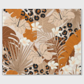 ヒョウの毛の熱帯葉の毛帯 ラッピングペーパー (フラット)