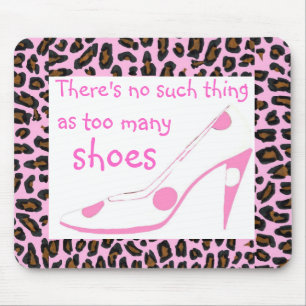 ヒョウの毛皮およびデザイナーハイヒールShoesPink マウスパッド