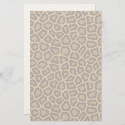ヒョウの毛皮が付いているタイルの背景 便箋 (正面/裏面)