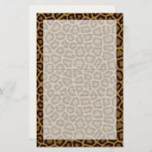 ヒョウの毛皮が付いているタイルの背景 便箋 (正面/裏面)