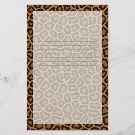 ヒョウの毛皮が付いているタイルの背景 便箋 (正面)