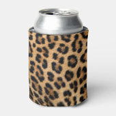 ヒョウの毛皮のテクスチャ、自然なパターン。 缶クーラー (缶正面)