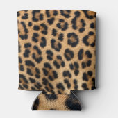 ヒョウの毛皮のテクスチャ、自然なパターン。 缶クーラー (裏面)