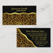 ヒョウの毛皮のプリント動物パターン 名刺 (正面/裏面)