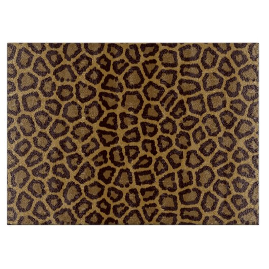 ヒョウの毛皮を使用して背景をタイルにする カッティングボード (正面)