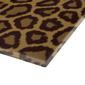 ヒョウの毛皮を使用して背景をタイルにする カッティングボード (角)