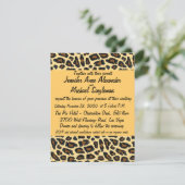 ヒョウの毛皮 現代のウェディング エンクロージャーカード (スタンド正面)