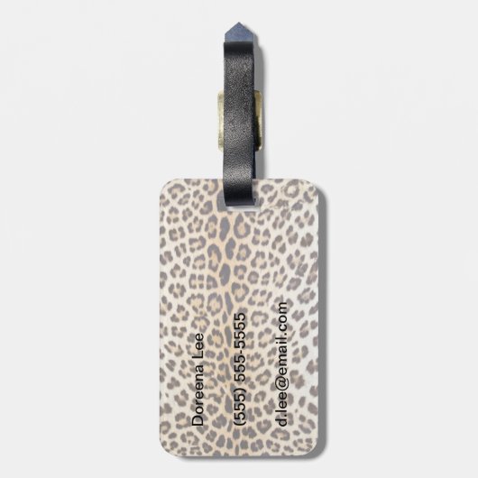 ヒョウの毛 ラゲッジタグ (裏面縦)