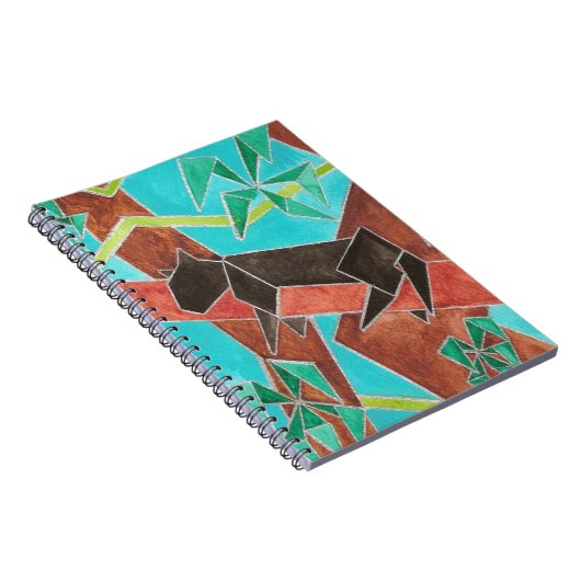 ヒョウの水彩画の芸術 ノートブック (右側)