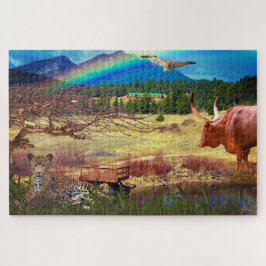 ヒョウの水穴動物 ジグソーパズル