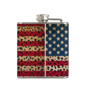 ヒョウの点のプリントのデザインの米国旗 フラスク (裏面)