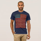 ヒョウの点のプリントのデザインの米国旗 Tシャツ (正面フル)