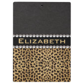 ヒョウの点のラインストーンのダイヤモンドのモノグラムの写真 クリップボード (裏面)
