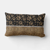 ヒョウの点の足のプリントのラインストーンの写真のプリント ランバークッション (裏面)