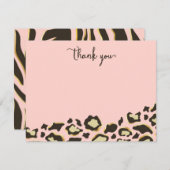 ヒョウの点及びトラのストライプは感謝していしています サンキューカード (正面/裏面)
