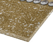 ヒョウの点金ゴールドのグリッターのラインストーンの写真のプリント カッティングボード (角)