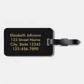 ヒョウの点金ゴールドのグリッターのラインストーンの写真のプリント ラゲッジタグ (裏面横)