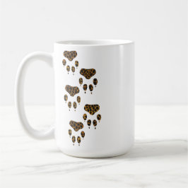 ヒョウの猫の爪は非対称な猫を追跡する コーヒーマグカップ