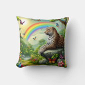 ヒョウの生き生芸術的き:ジャングルレスト クッション (正面)