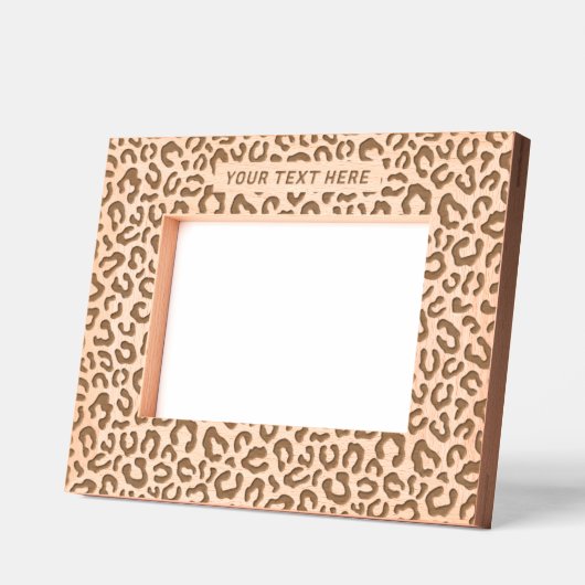 ヒョウの生意気 レーザー彫刻フレーム (左)