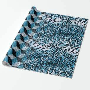 ヒョウの皮とヒョウの柄を持つ幾何学模様 ラッピングペーパー