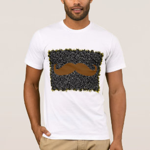 ヒョウの皮に茶色の髭 Tシャツ