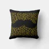 ヒョウの皮に黒い口ひげ クッション (裏面)