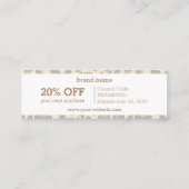 ヒョウの皮のアニマルプリントパターン割引ギフト スキニー名刺 (裏面)