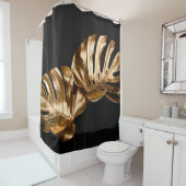 ヒョウの皮のイラストレーションの継ぎ目のない織物 シャワーカーテン (インサイチュ)