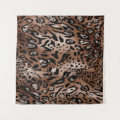 ヒョウの皮のイラストレーションの継ぎ目のない織物 タペストリー (正面(横))