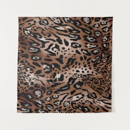 ヒョウの皮のイラストレーションの継ぎ目のない織物  タペストリー (正面(横))