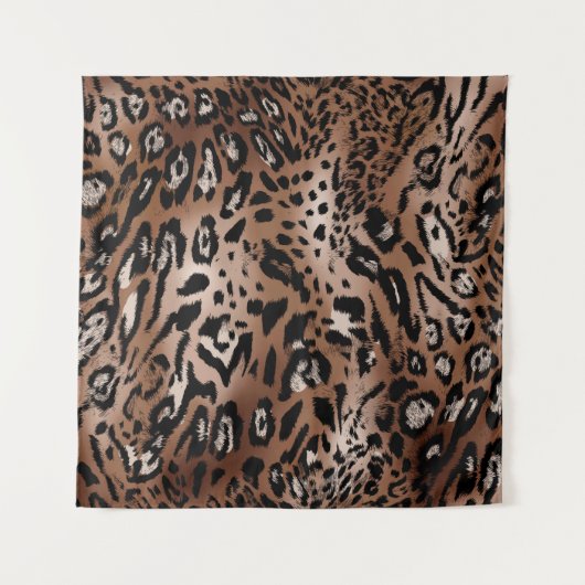 ヒョウの皮のイラストレーションの継ぎ目のない織物 タペストリー (正面)