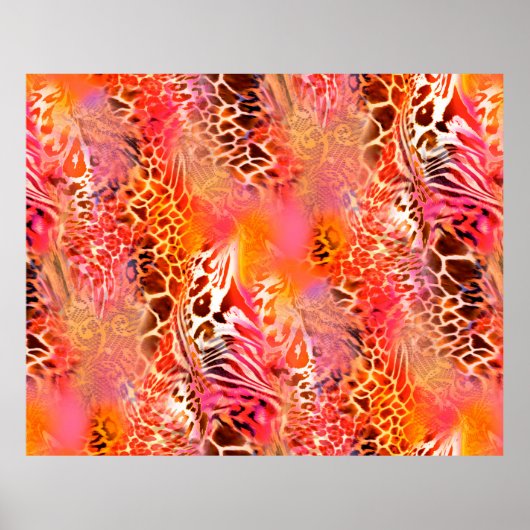 ヒョウの皮の模様ファブリックヒョウ,抽象芸術,アニマ ポスター (正面)