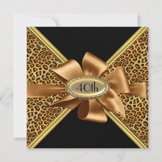 ヒョウの皮の誕生日パーティーへの招待 招待状 (正面)