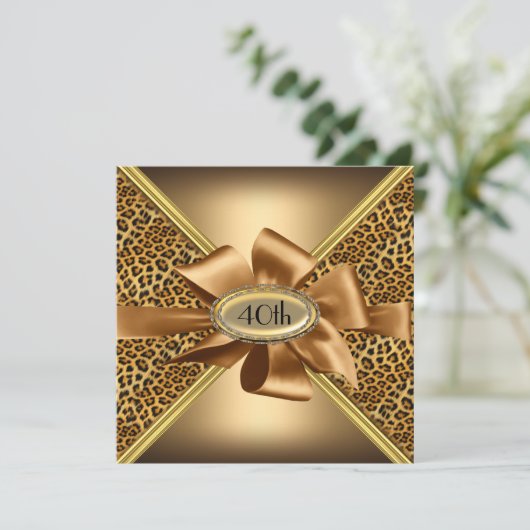 ヒョウの皮の誕生日パーティー招待5 招待状 (スタンド正面)