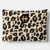 ヒョウの皮モダン、動物の花弁、モノグラム アクセサリーポーチ (正面)