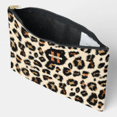 ヒョウの皮モダン、動物の花弁、モノグラム アクセサリーポーチ (見開き)