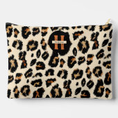 ヒョウの皮モダン、動物の花弁、モノグラム アクセサリーポーチ (裏面)