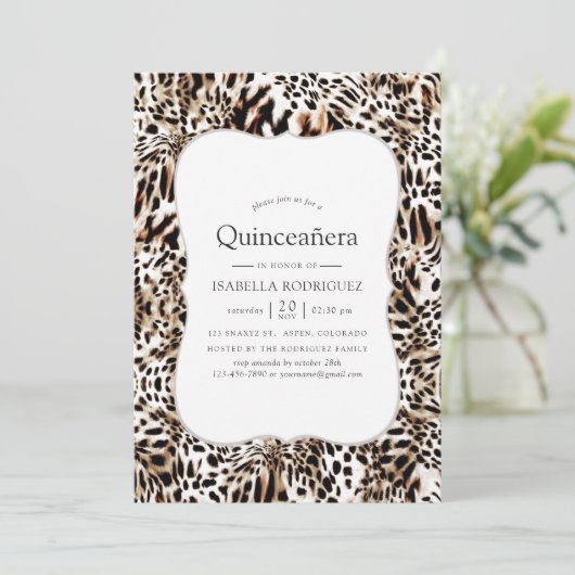 ヒョウの皮膚パターンキンセアニェラ 招待状 (スタンド正面)
