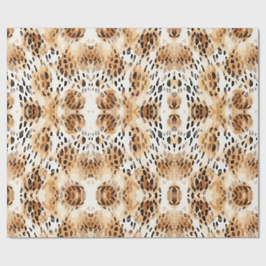 ヒョウの皮膚パターンプリント、サファリ動物をテーマにした ラッピングペーパー (フラット)