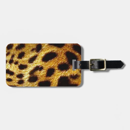 ヒョウの皮膚プリント ラゲッジタグ (正面横)