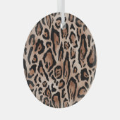 ヒョウの皮：シームレスなパターン。 ガラスオーナメント (正面右)